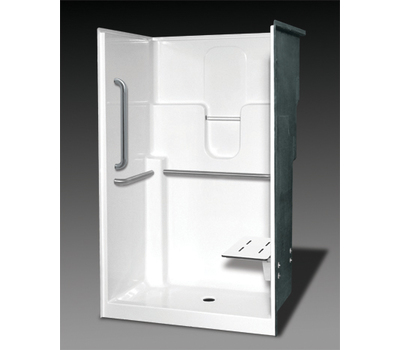 48 X 36 X 75 5 In Fiberglass Center Drain Right Seat 1 Piece Shower Stall White Winsupply