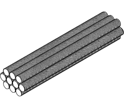 1-8 x 139; Plain Low Carbon Steel Threaded Rod