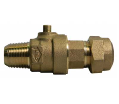 3/4 in. Male AWWA/CC Thread x Q CTS Comp Brass Ball Style