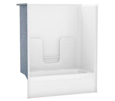 1 Piece Fibergl 60 In Tub Shower With Left Drain White Bath Tub Shower With Left Drain White