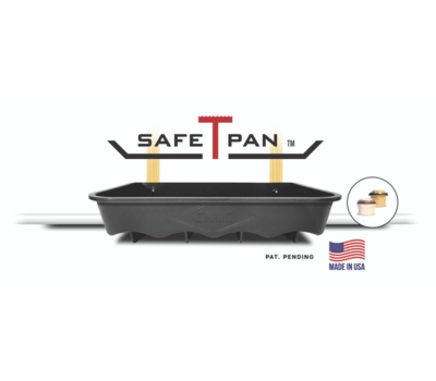 Safe T Pan Tankless Water Heater Drain Pan With PVC & CPVC Adapters - USA Made, 3 Drain Outlet Options