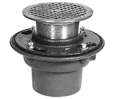 2 in. No-Hub Dura-Coated Cast Iron Adjustable Floor Drain