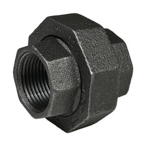 1/2 in. 150 PSI Black Malleable Iron Union with Brass Seat