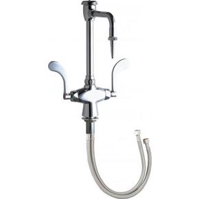 3/8 in. Compression Brass Deck-Mounted Manual Laboratory Faucet, Chrome ...