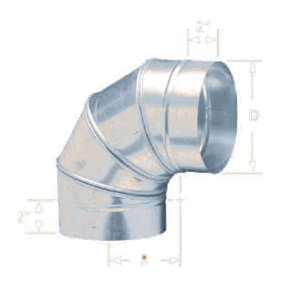 10 in. 24 Gauge Galvanized Steel 90-Degree Spiral Elbow